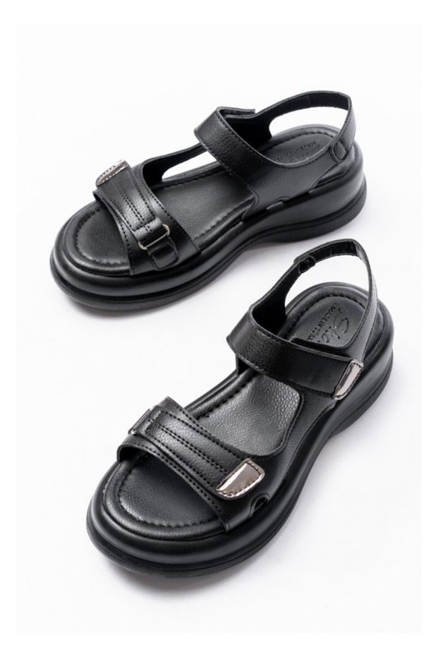 Bellamor Women's Orthopedic Sole Velcro Leather Sandals