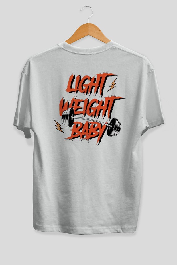 Light Weight Baby Oversize White T-Shirt with Back Print 100% Cotton Streetwear Premium Comfortable Fit