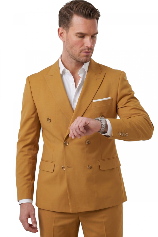 Men's Taba Premium Collection Italian Cut Lycra Double Breasted Suit 2600643