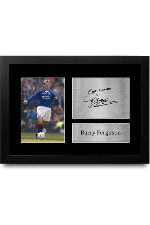 A4 FR Barry Ferguson Rangers Gifts Printed Signed Autograph Picture for Fans and Supporters - A4 Framed