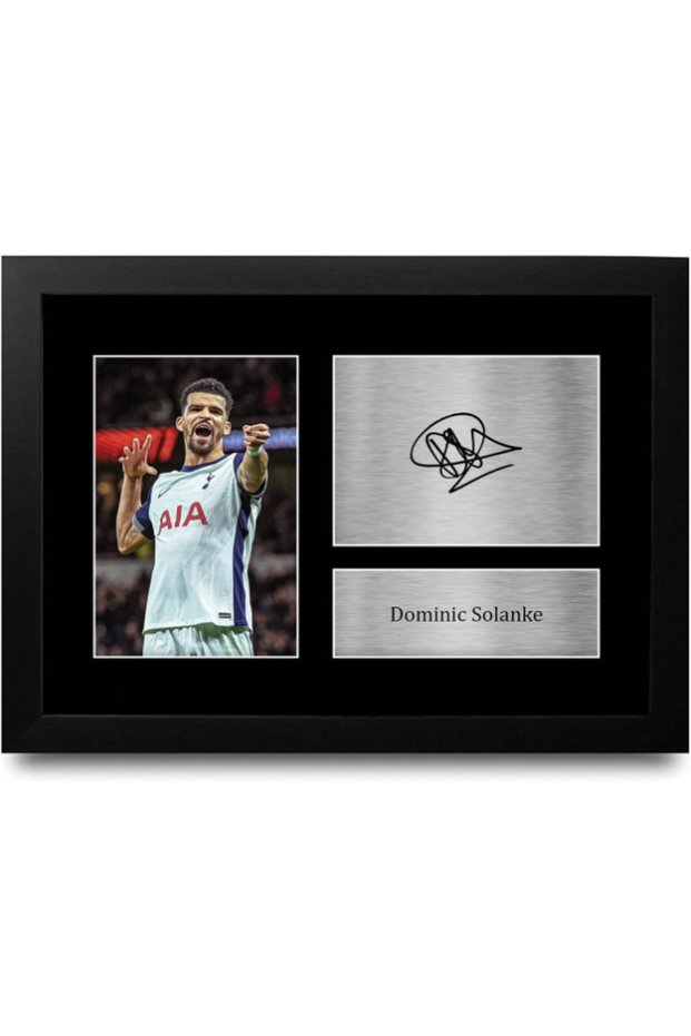 Dominic Solanke Tottenham Hotspur Gifts Printed Signed Autograph Picture for Football Fans and Supporters - A4 Framed