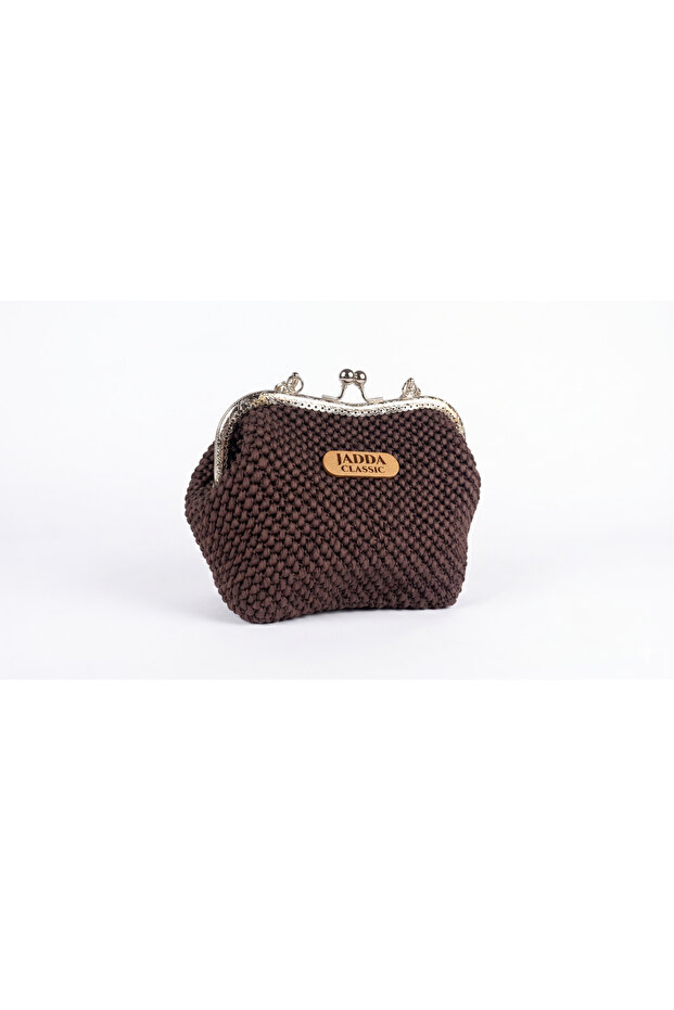 Handmade Evening Dress Classic Knitted Hand Bag Raffia Rope Metal Burs