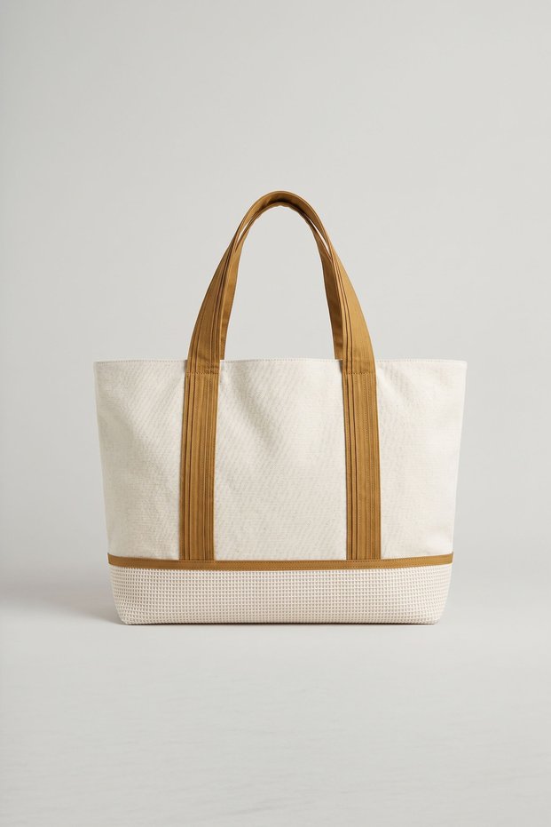 Natura Natural Textured Mesh Beach Bag