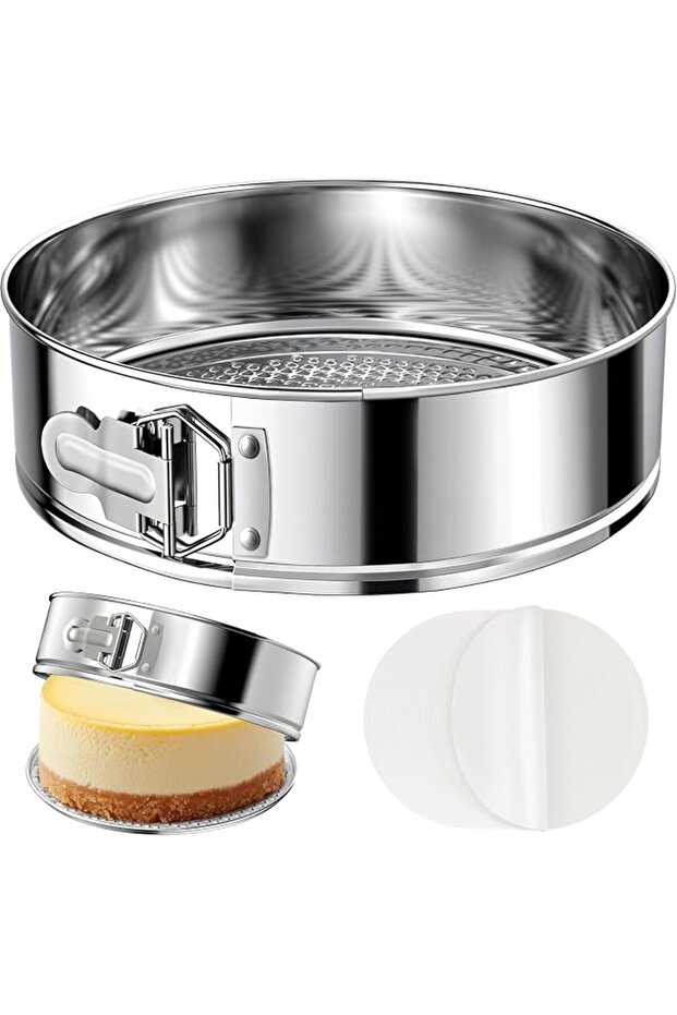 7 Inch 304 Stainless Steel Springform Pan with Removable Bottom,