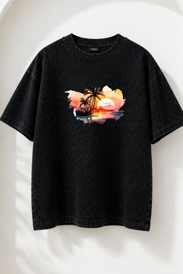 Modex Washed Oversize Unisex T-Shirt Washed Vintage Street Style Street Fashion Cotton Comfortable Fit Daily Wear T-Shirt