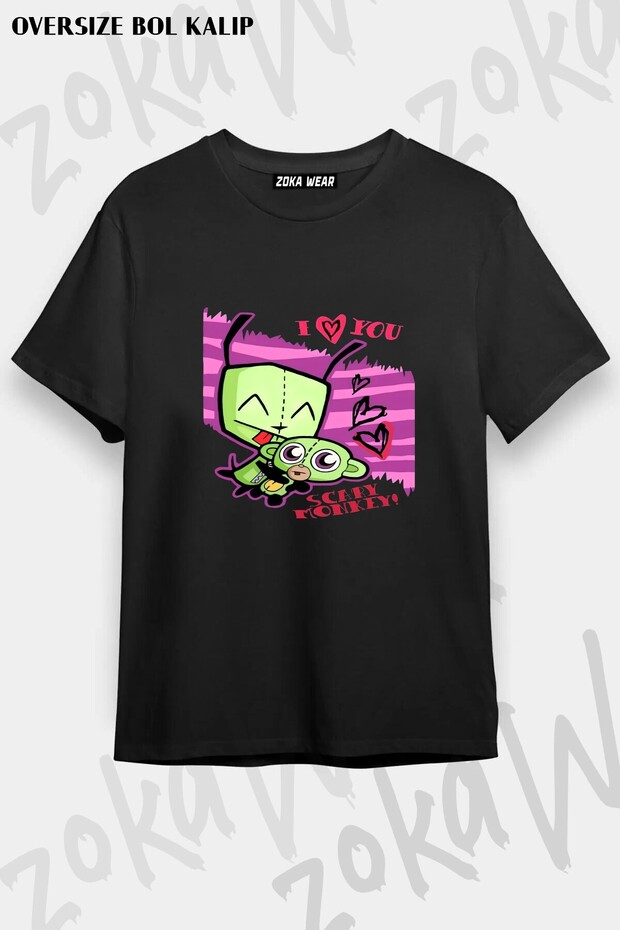 Unisex Loose Fit Invader Zim V19 Printed T-Shirt