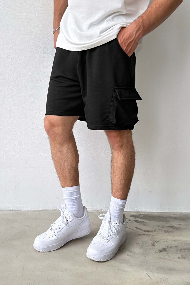 Basic Black Cargo Shorts
