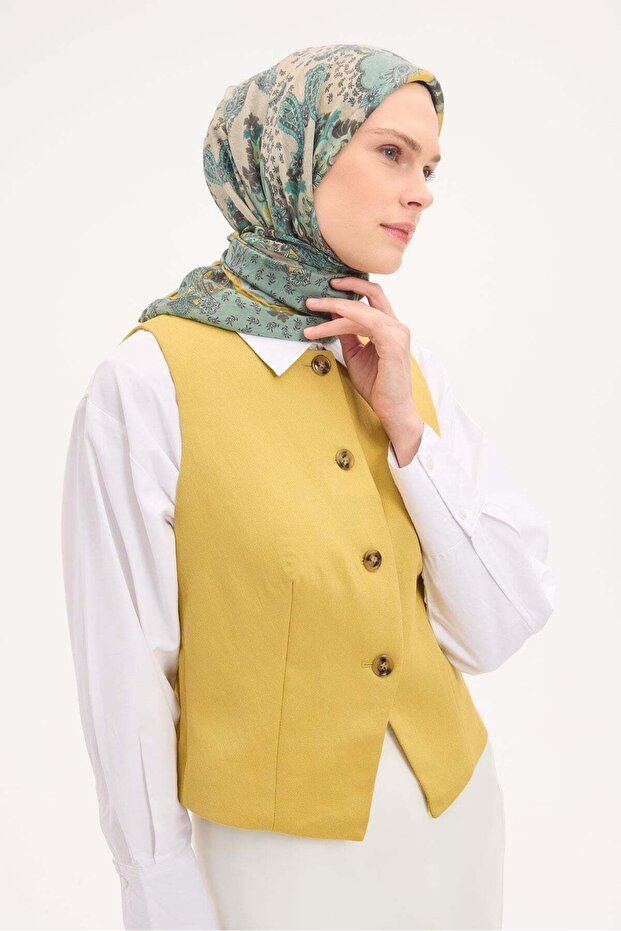 وشاح تينسل مونار بنمط شال أخضر 90x90