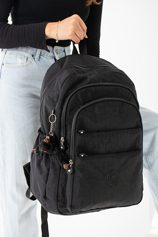 Mega Size Multi-Compartment Unisex School Bag with Keychain Gift
