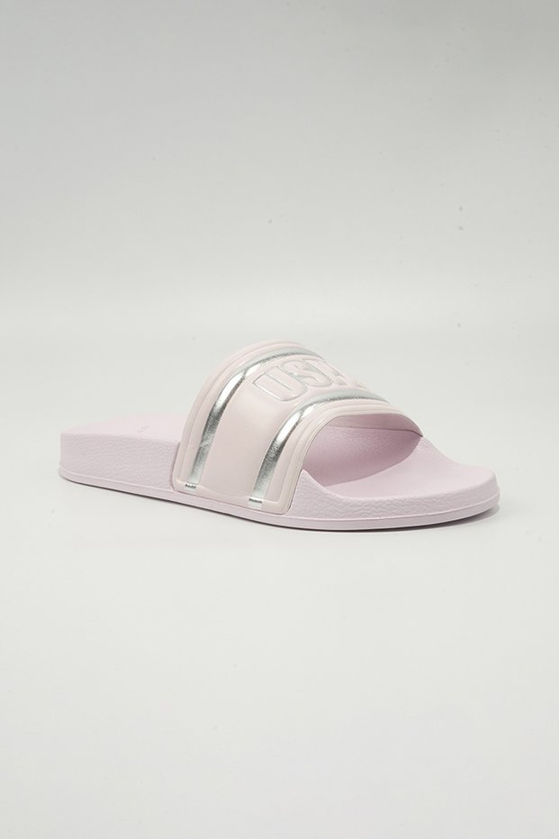 Lary Women's Slip-On Comfortable Casual Everyday Slide Sandals - Powder