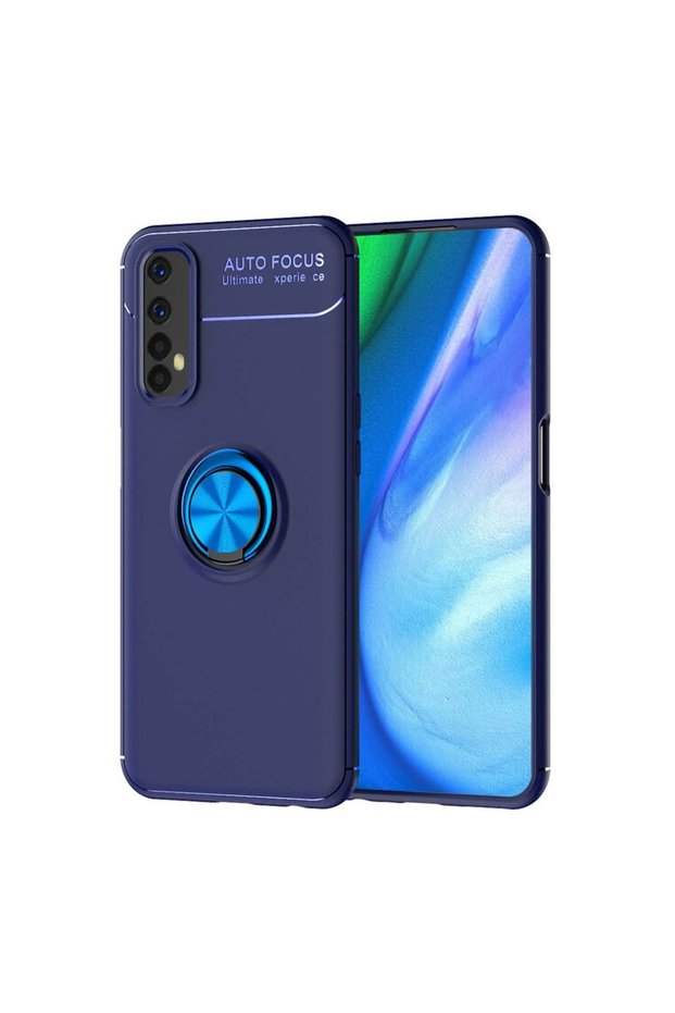 Realme 7 Case Range Silicone with Ring - Blue