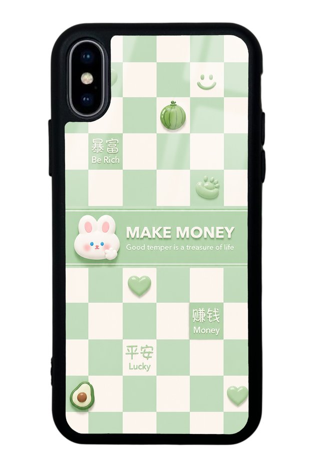 iPhone X - XS Green Make Money Design Glossy Phone Case