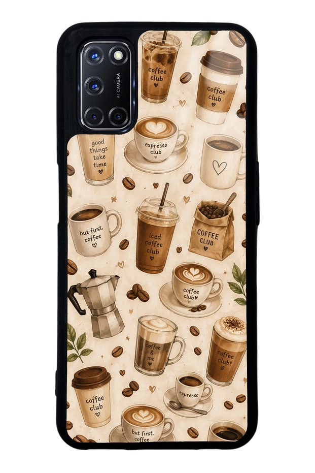 Oppo A52 Coffee Club Design Glossy Phone Case