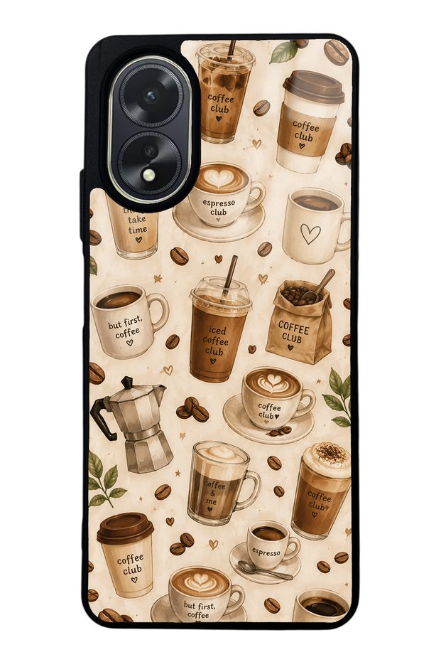 Oppo A38 Coffee Club Design Glossy Phone Case