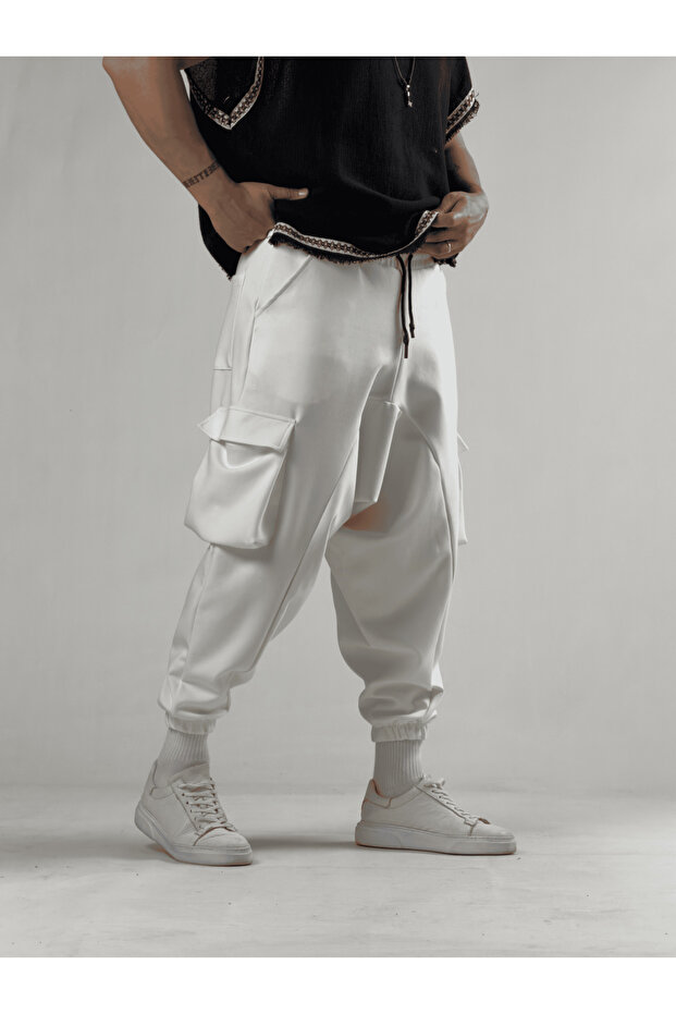 Ecru Men's Shalwar with Cargo Pockets Coc3219