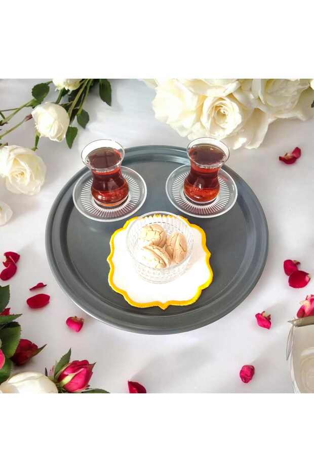 Metal Presentation Tray, Coffee Tray, Tea Tray, 30 cm Round Tray