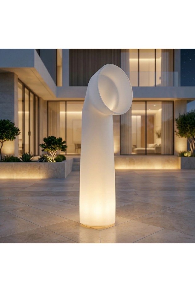 أورا مودرن حجم كبير إضاءة LED أصيص زراعة بتصميم انسيابي من بلاستيك LLDPE بسعة 10 لتر وأبعاد 38 × 45 × 172 سم