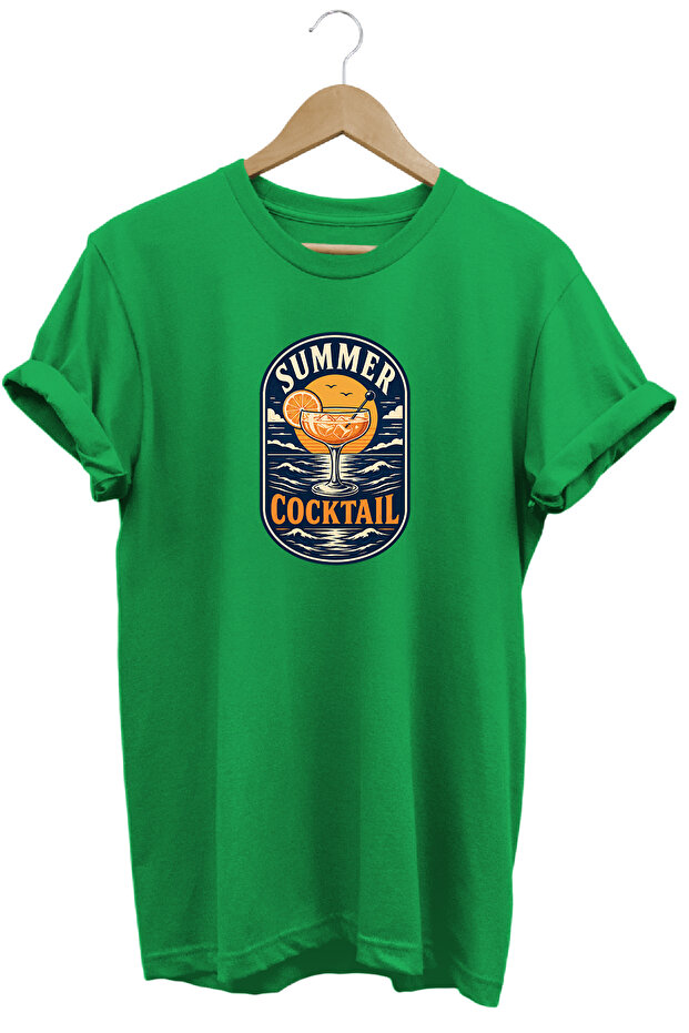 Summer Cocktail Unisex Cocktail Printed Summer Themed Regular Fit Crew Neck T-Shirt