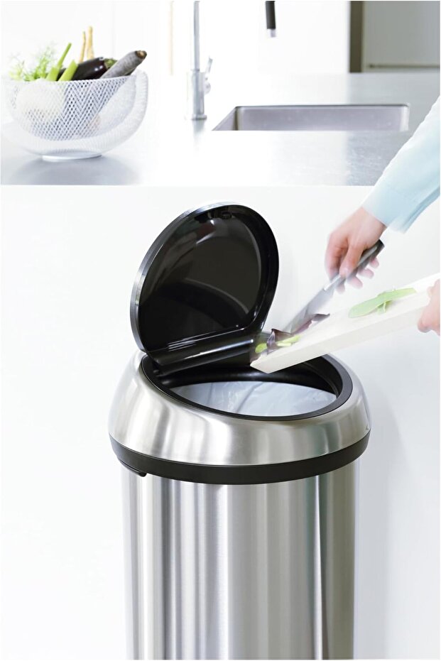 484506 Touch Bin, 60 L - Matt Steel Fingerprint Proof