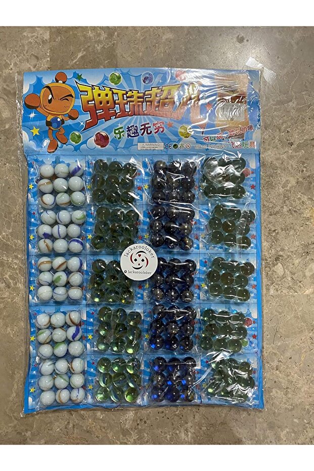 Glass Marbles Assorted 180 pcs - Marble Game - 3+