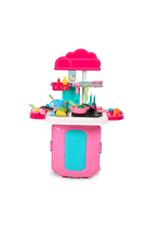Kitchen Set in Large Diamond Box - Pink - 18 Pc Set