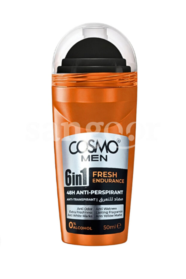 Men’s 6-in-1 Fresh Endurance Cool Roll-On Deodorant – 50ml | Quick Dry, Long-Lasting Sweat & Odor Protection, Cooling Freshness, Alcohol-Free (50ml, Fresh Endurance)