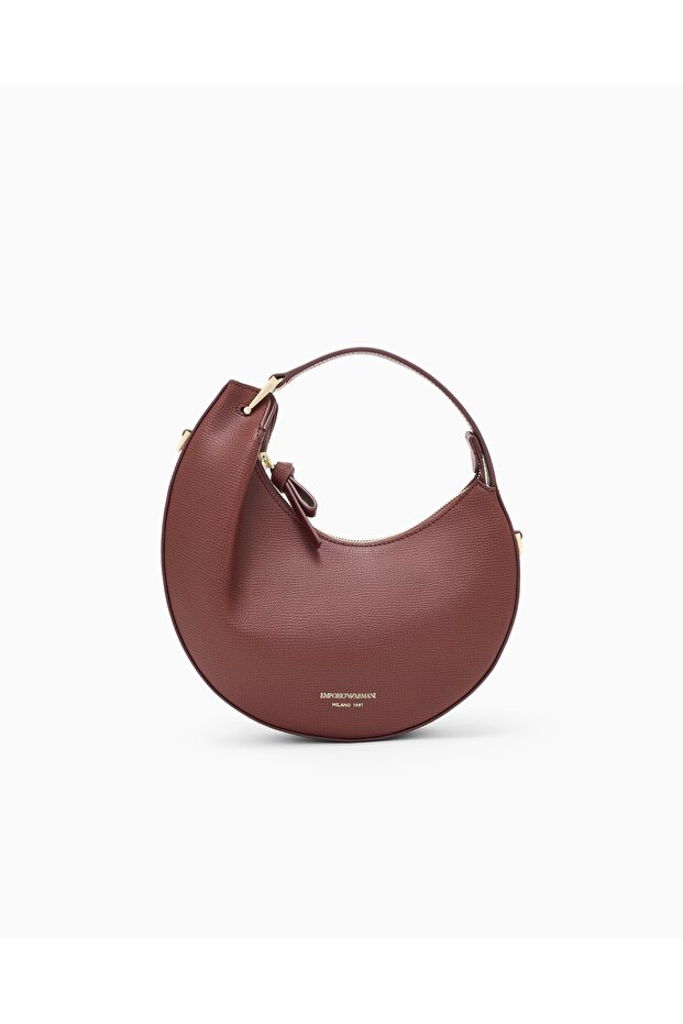 Women's Textured Leather Surface Mini Burgundy Shoulder Bag with Removable Shoulder Strap