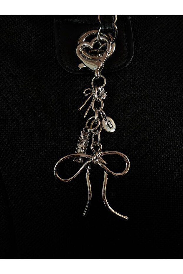 Ribbon Letter U Keychain & Bag Charm