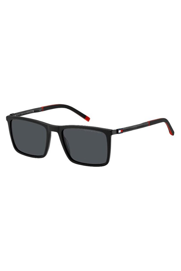 UV Protected Sunglasses Matte Black Frame Grey Mirror Lens 55mm - TH-2077/S-003