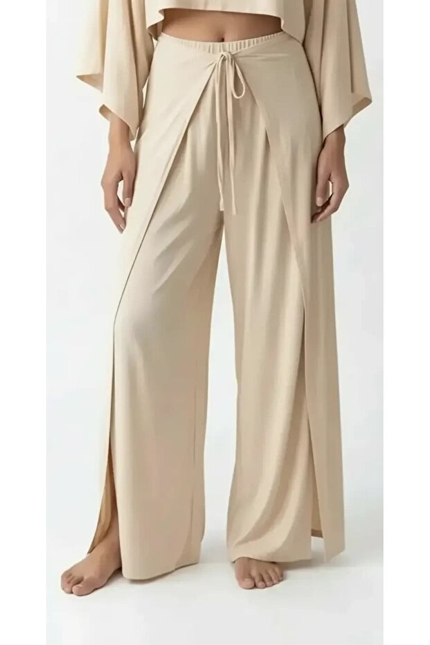 Slit Draped Bohemian Trousers