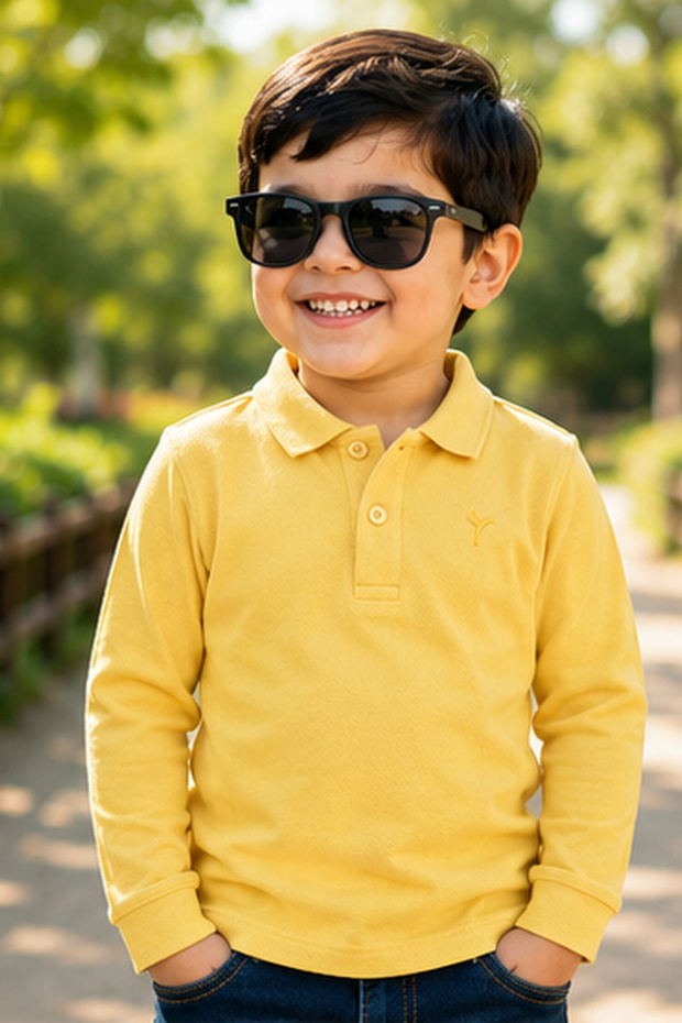 Boys Basic Polo Long Sleeve T-Shirt