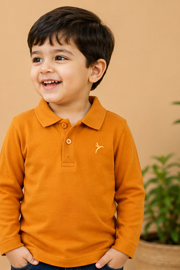 Boys Basic Polo Long Sleeve T-Shirt