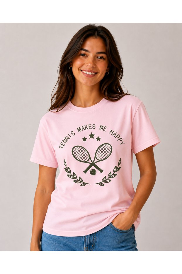 Unisex Oversize T-Shirt Tenni̇s 14 Printed 100% Cotton T-Shirt Comfortable Fit