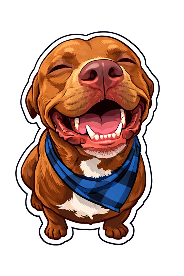 Smiling Pitbull Sticker Car, Motorcycle, Helmet, Laptop, Windshield Sticker 13X8 cm