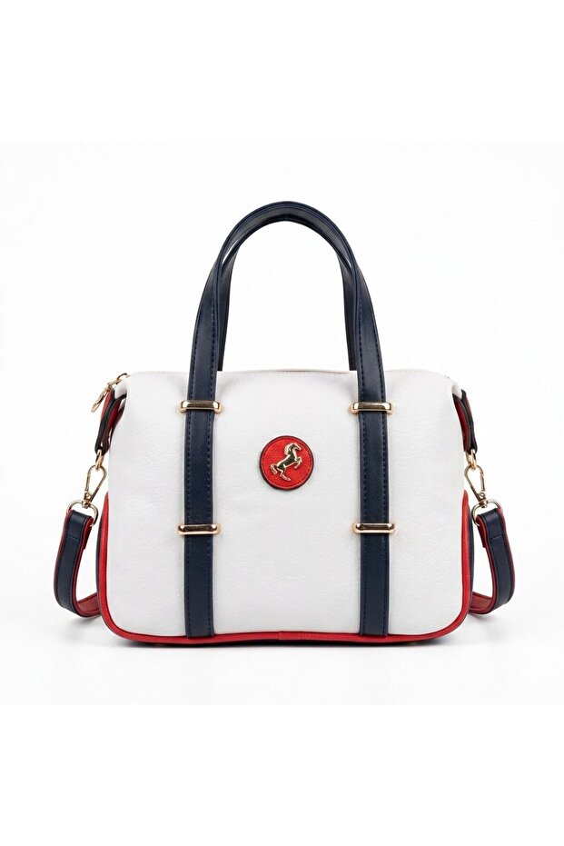 Women's Multi-Section Adjustable Long Strap Medium Size Hand and Shoulder Bag (Size 29X20 cm)