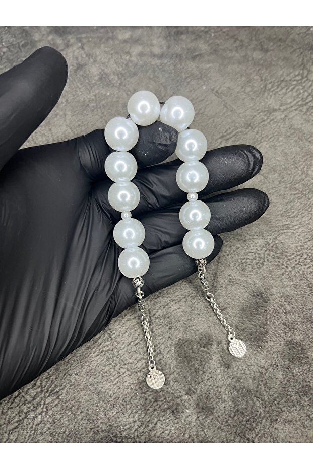 Zaza Sallamalık White Glass Pearl Beads Prayer Beads