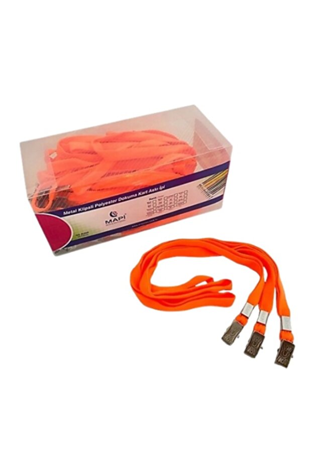 Name Badge Lanyard with Clip Orange - 50 Pieces
