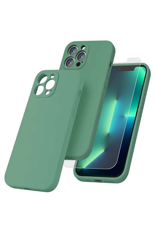 Silicone Magnetic Case for iPhone 13 Pro Max with 2 Pack Tempered Glass Screen Protector Magsafe Case
