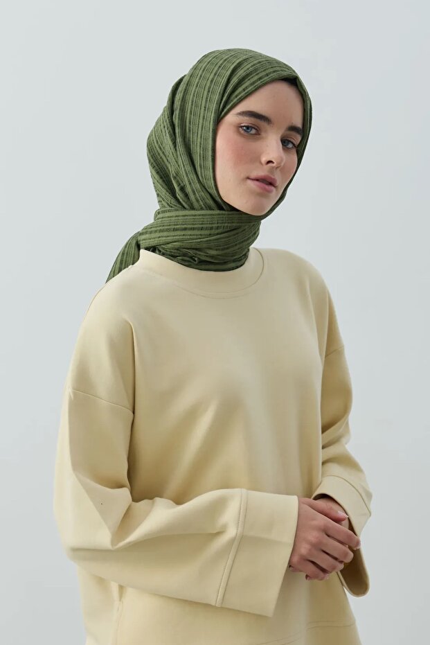 شال Misto Cotton Series باللون الكاكي