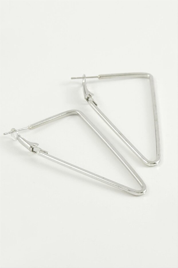 Shophnrl Triangle Hoop Earrings 5 (221305) Cm-Silver Color