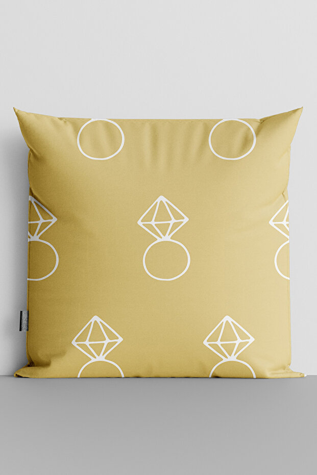 White Ring Double Sided Digital Printed Throw Pillow Cover
