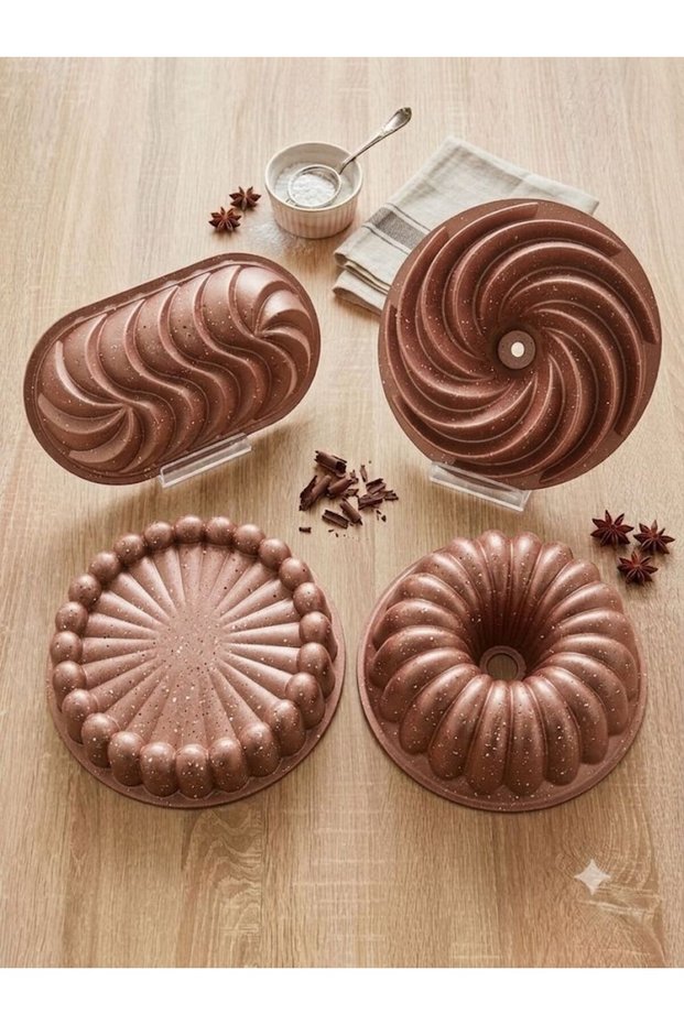 Mega 4-Piece Cake Mold Set – Durable, Non-Stick, and Stylish in Rosegold