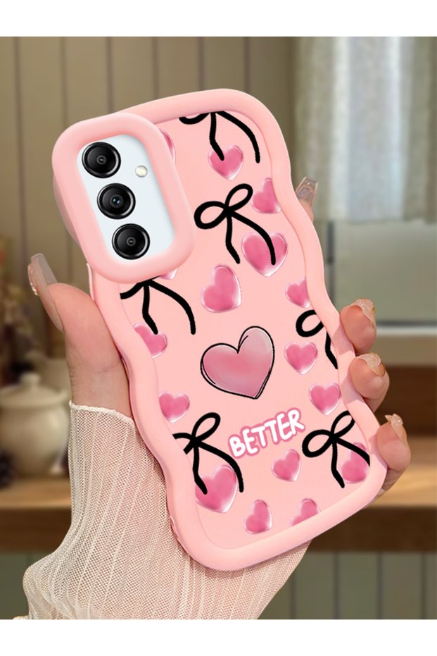 Samsung Galaxy A14 5g Compatible Case Camera Protector Pink Silicone Couple Phone Case Heart Pattern