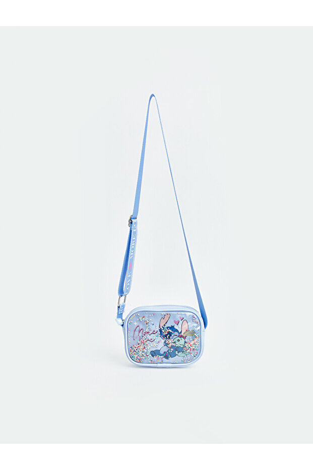 Blue Lilo and Stitch Printed Girl's Shoulder Bag
