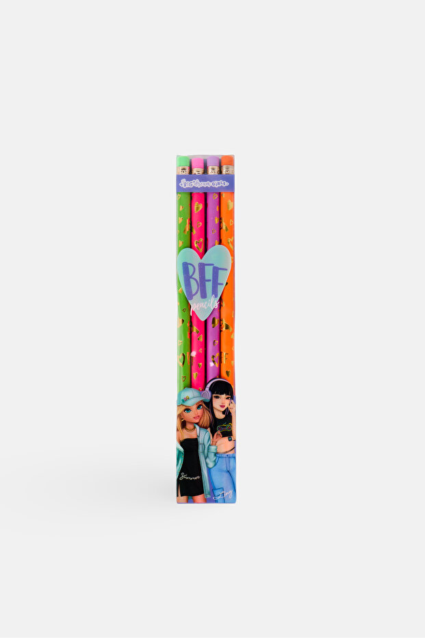 4 Pcs Big Dream Girls Pencils, Multicolor