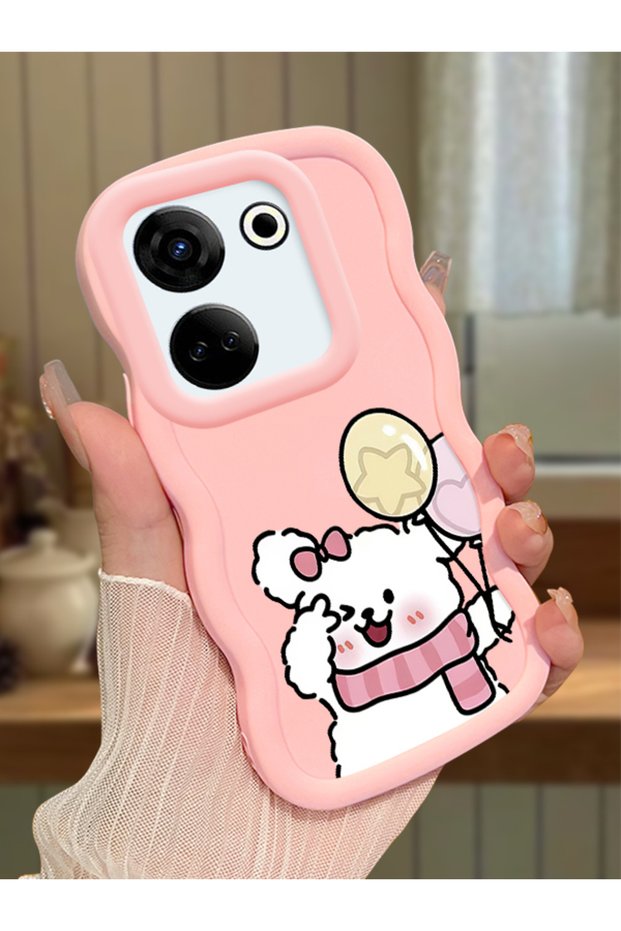 Tecno Camon 20 Compatible Case Camera Protector Pink Silicone Couple Phone Case Cat Pattern