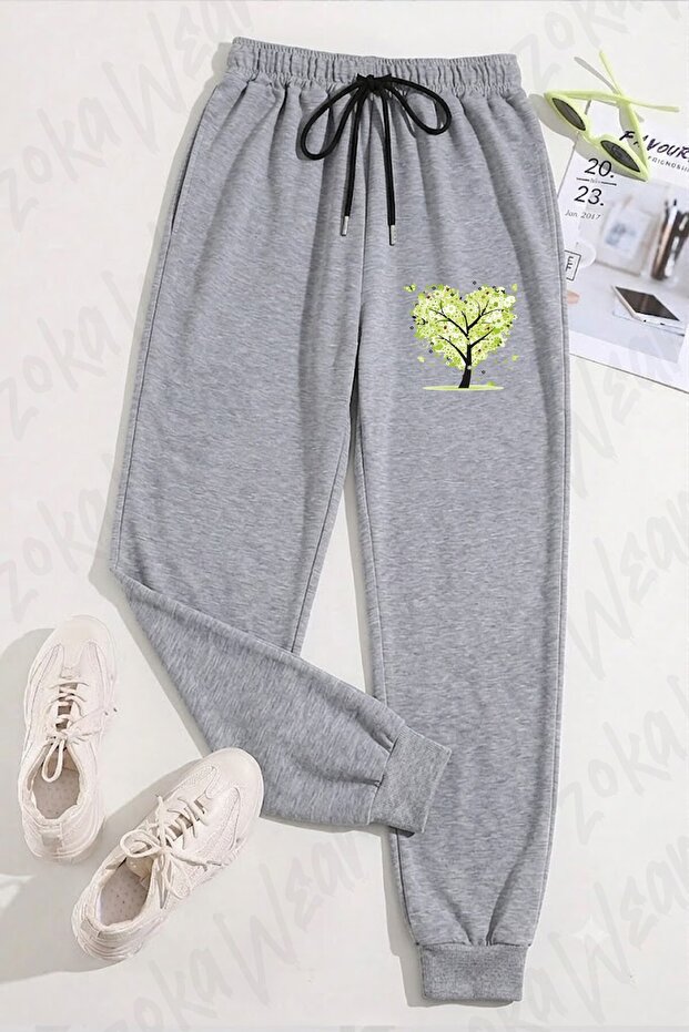 Unisex Heart Tree Illustration Drawing Printed Sweatpants