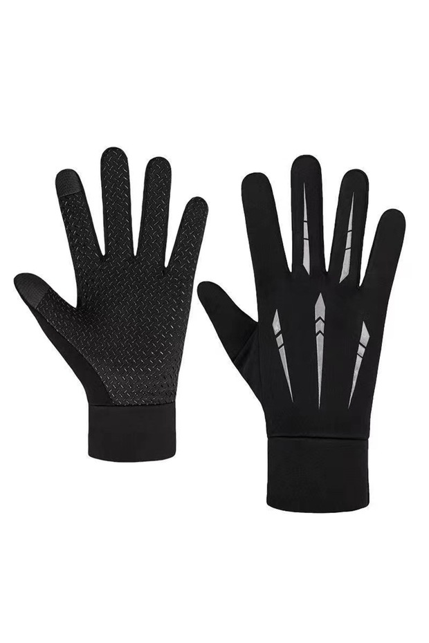 One Size Gray Warm Gloves for Men Motorcycle Winter Windproof Gloves Water-Repellent Cycling Takeawa