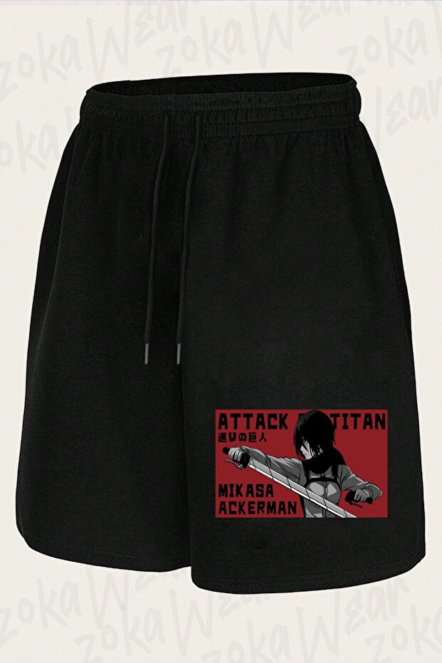 Unisex Attack on Titan Mikasa Ackerman Anime K Design Printed Shorts