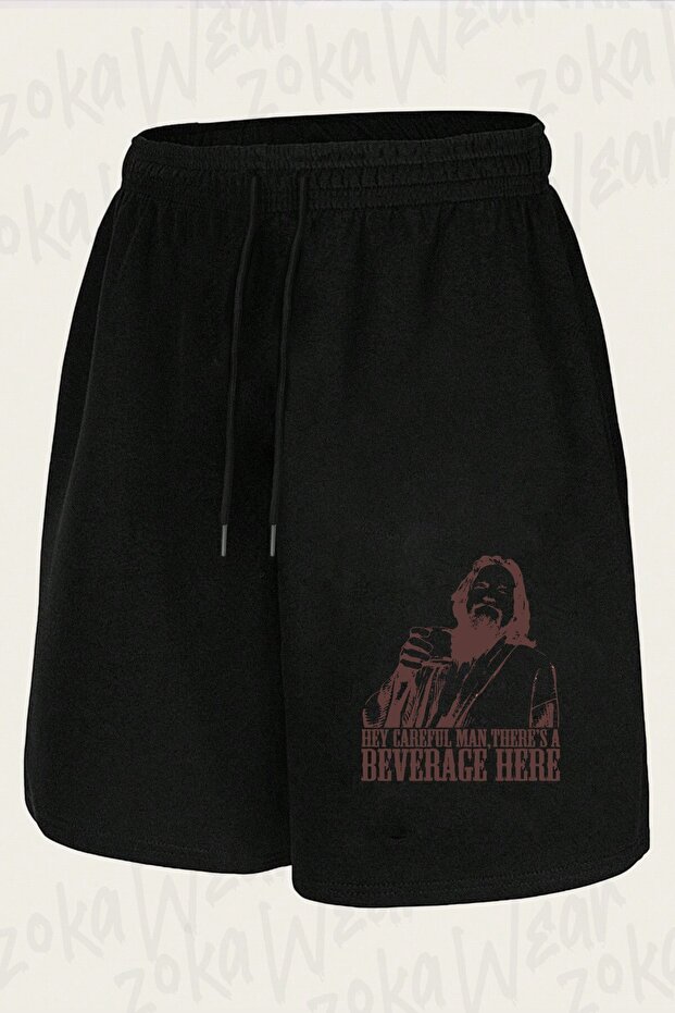 Unisex the Big Lebowski Careful Man Design Printed Shorts